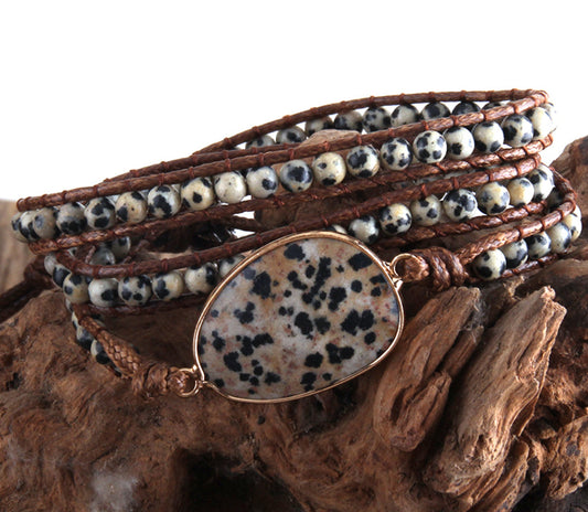 Mixed Natural Stones Wrap Bracelets