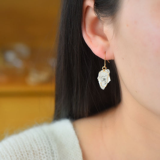 Raw Crystal Stone Earrings
